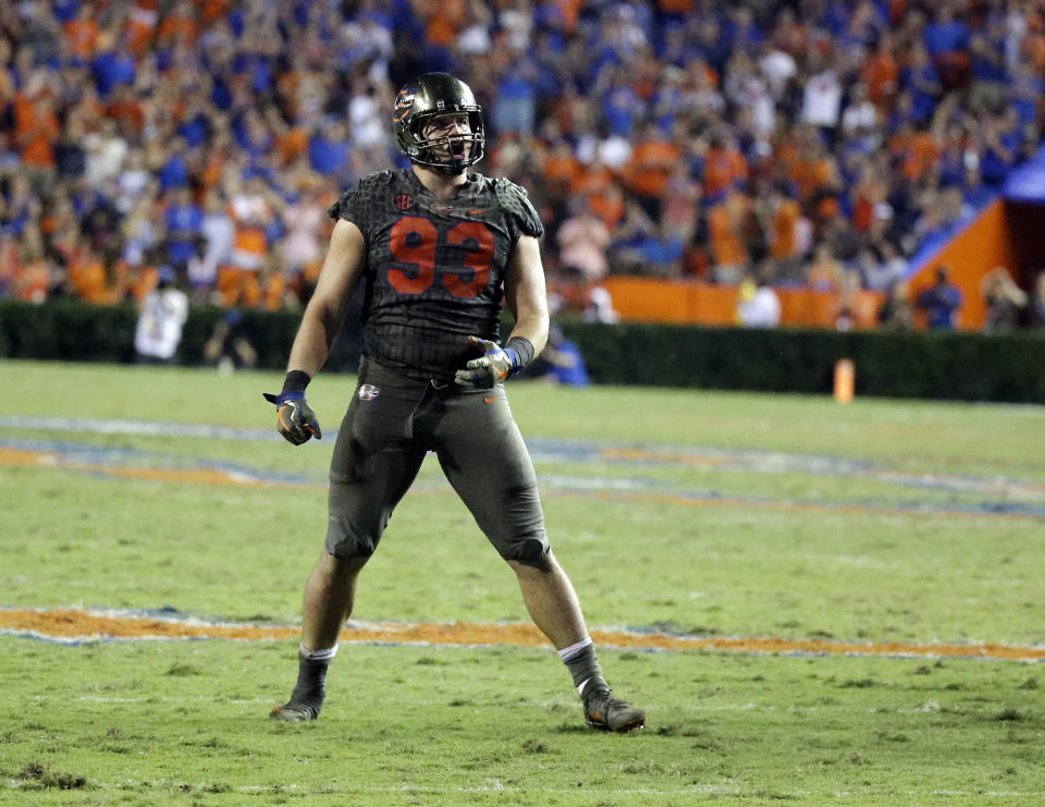 Bryan’s stats are not as overwhelming as his weight room numbers – he had only 5.5 sacks at Florida, making it fair to ask if he’s more of an athlete than a football player. (Getty Images) 