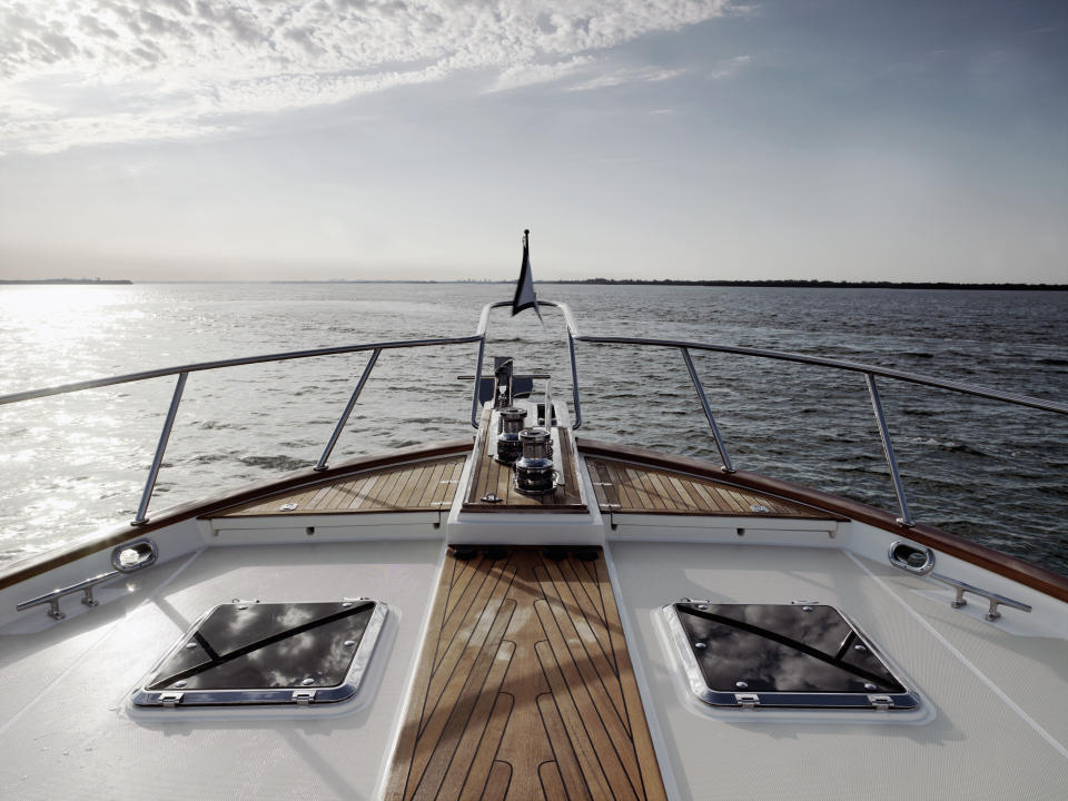 view off the front of a yacht