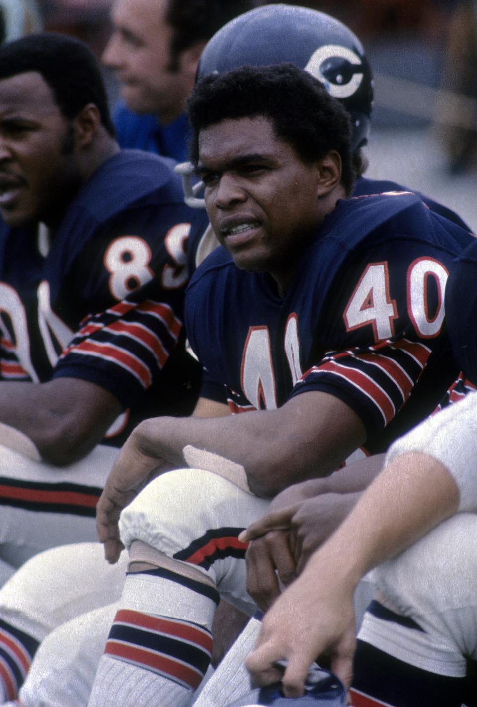 One of the most dynamic players in NFL history, Sayers immediately made an impact in the NFL, setting a rookie record with 22 touchdowns in 1965. The "Kansas Comet" got better from there. He was an All-Pro in each of his first five seasons and won two rushing titles. An electric kickoff returner, he retired as the league's all-time leader in return yards. Despite his career being cut short by injuries, Sayers was a first-ballot Hall of Fame selection in 1977. Sayers was 77 years old.