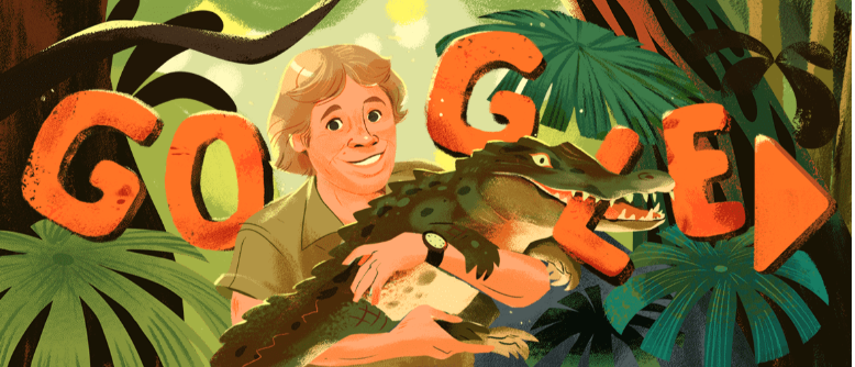 Google have also honoured ‘The Crocodile Hunter’s’ legacy by changing the Google Doodle to an illustration of the famous conservationist. Photo: Google