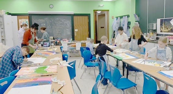 Museum education includes programs like this Painting a Symphony workshop in January that inspired by the exhibition “Joseph Holston: Color in Freedom, Journey Along the Underground Railroad.”