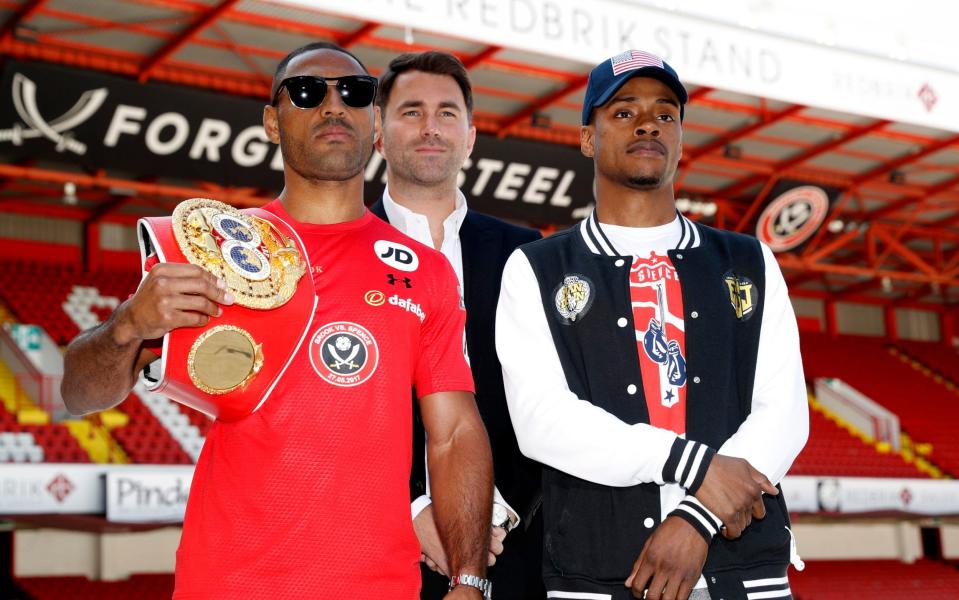 Kell Brook poses with Errol Spence - Credit: Reuters