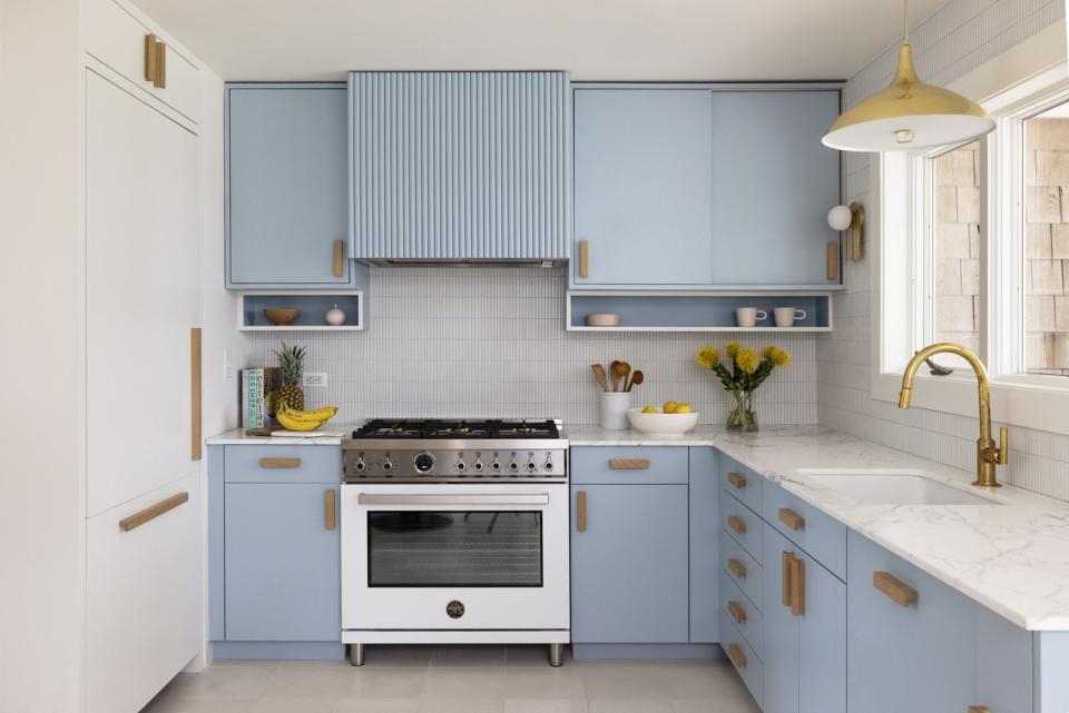 Small retro blue kitchen