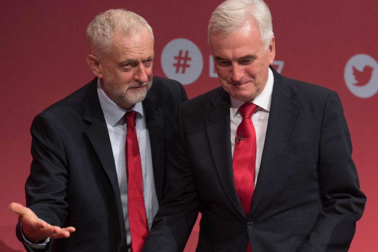 John McDonnell was to announce Labour's plans around private finance deals in a sppech at the party's conference in Brighton