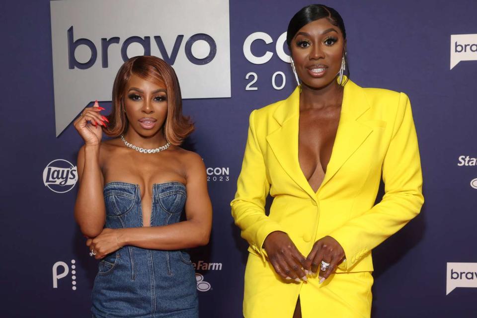 <p> Rich Polk/Bravo via Getty</p> Wendy Osefo and Candiace Dillard Bassett at BravoCon 2023