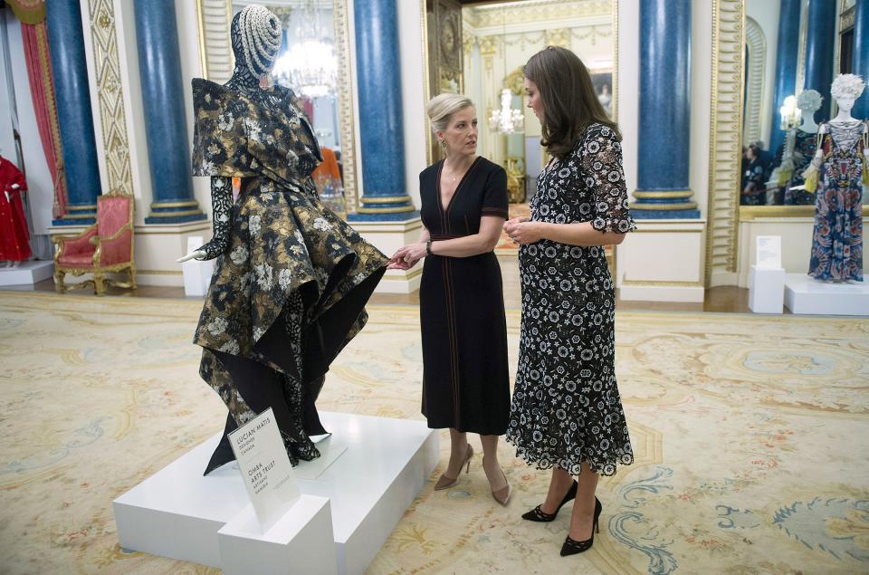 Designers collaborated with artisans in British Commonwealth nations to create hand-crafted, eco-minded garments, which were displayed at Buckingham Palace.