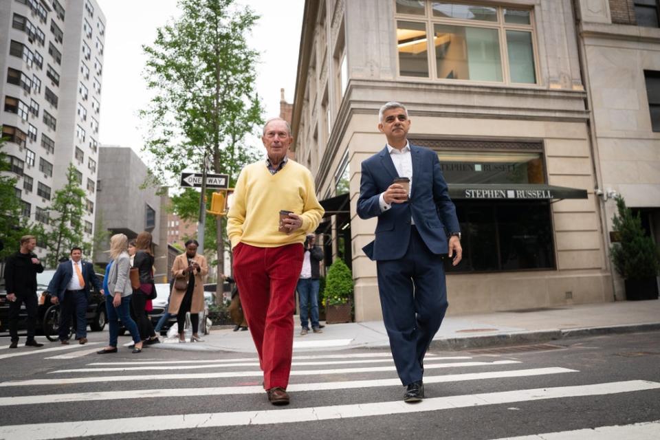 They also explored the streets of the city where Mr Bloomberg was mayor for more than a decade (Stefan Rousseau/PA) (PA Wire)