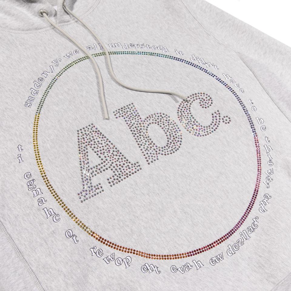 Made in collaboration with Swarovski, the sweatshirt uses 1,350 crystals to create the brand graphic.