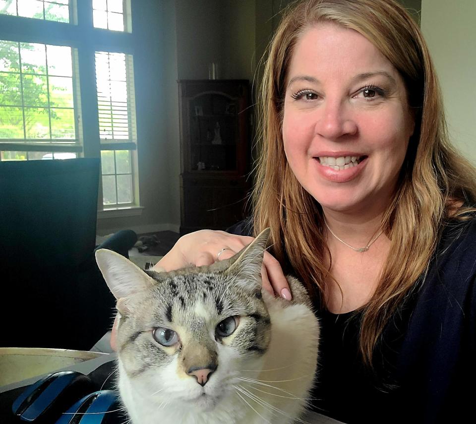 Heidi Wysocki says her cat, Dr. Booples, likes to "supervise" her while she works and occasionally flashes his backside at clients on video calls.