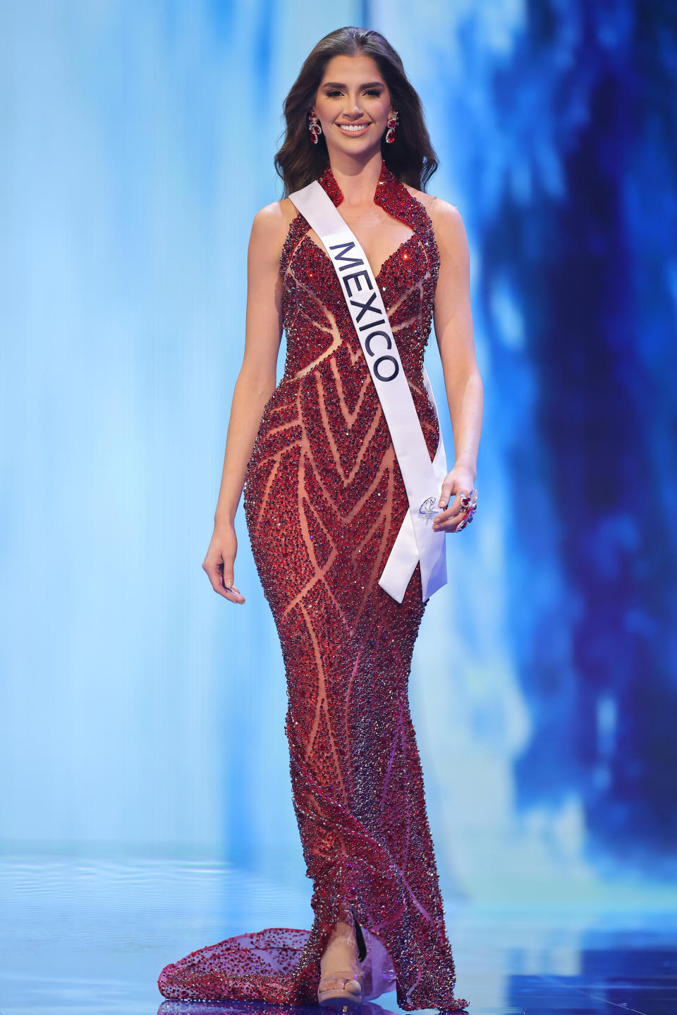 SAN SALVADOR, EL SALVADOR - NOVEMBER 15: Miss Mexico Melissa Flores attends the The 72nd Miss Universe Competition - Preliminary Competition at Gimnasio Nacional Jose Adolfo Pineda on November 15, 2023 in San Salvador, El Salvador. (Photo by Hector Vivas/Getty Images)