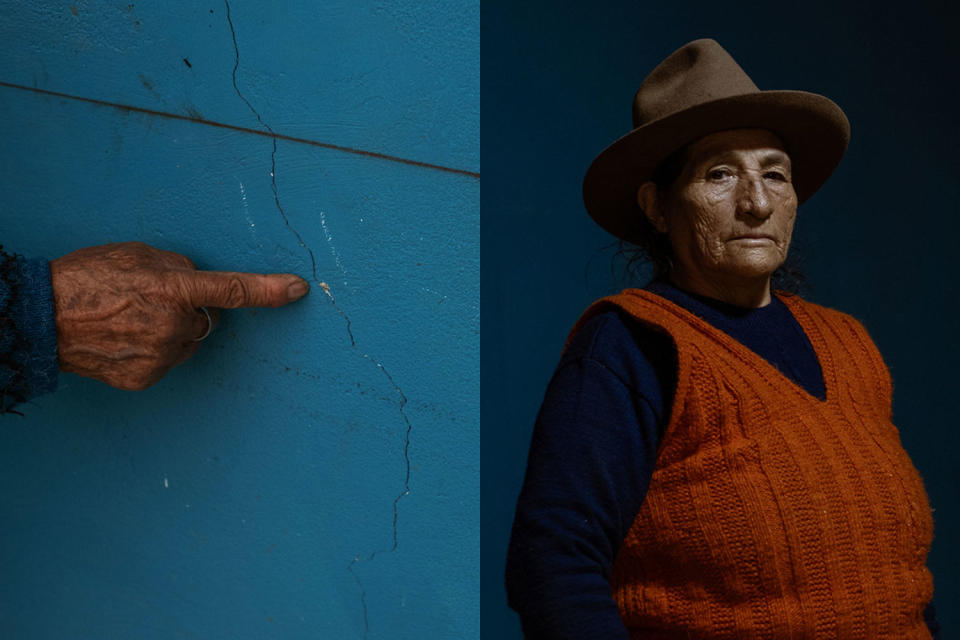 Margarita Muñoz, 67, says her home in the community of Peralvillo has been damaged by the construction of a tunnel for the megaport. (Florence Goupil for NBC News)