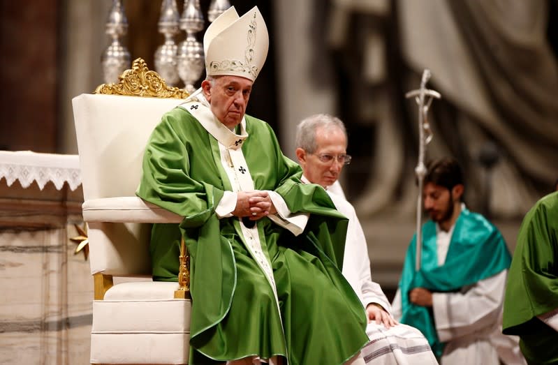 Pope Francis celebrates a Mass marking the Roman Catholic Church's World Day of the Poor