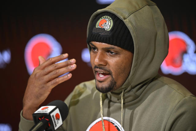 Deshaun Watson, back at the Browns facility on Monday, has kept in close  contact with the QBs during his ban 