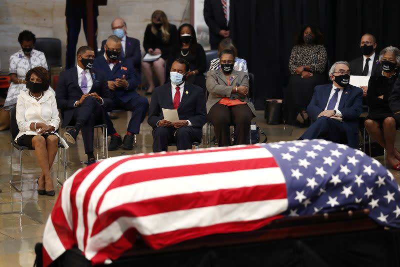 Late Rep. Lewis lies in state at the U.S. Capitol in Washington