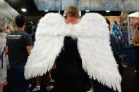 <p>A cosplayer spreads his X-Men wings on July 20. <i>(Photo: Matt Cowan/Getty Images)</i><br></p>