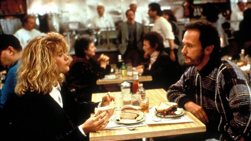 Meg Ryan prepares to put Billy Crystal right on the subject of faking an orgasm (Columbia Pictures)