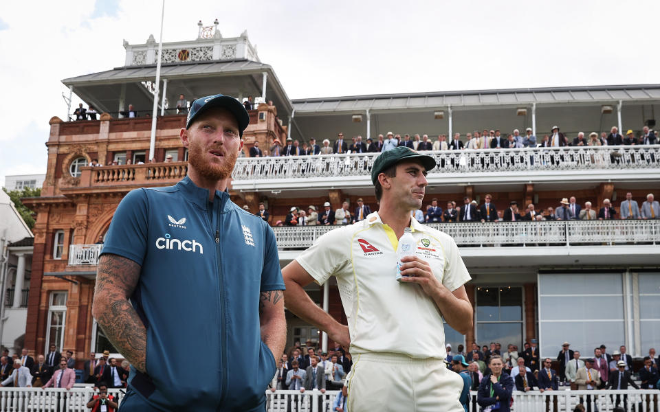 Ben Stokes and Pat Cummins after the test match.