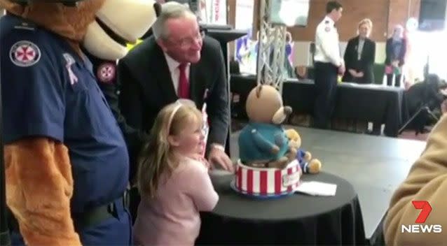 Georgia Ritter was excited to receive her courage award at an official ceremony on Friday. Source: 7 News