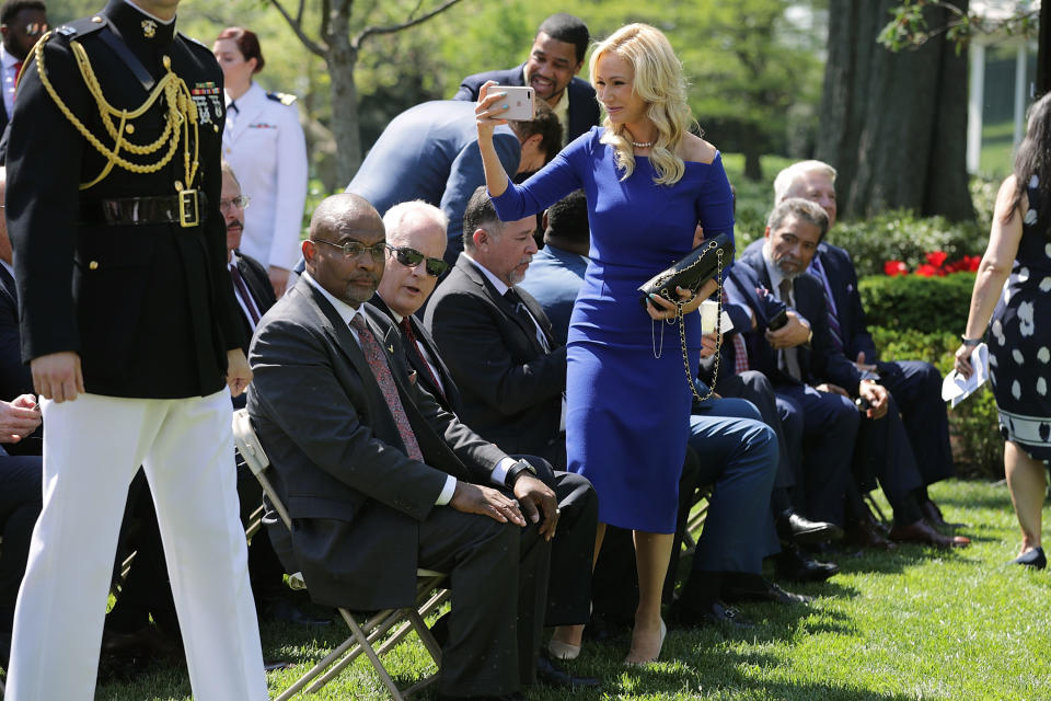 White takes photos during&nbsp;a National Day of Prayer event in the Rose Garden on&nbsp;May 3, 2018. (Photo: Chip Somodevilla via Getty Images)