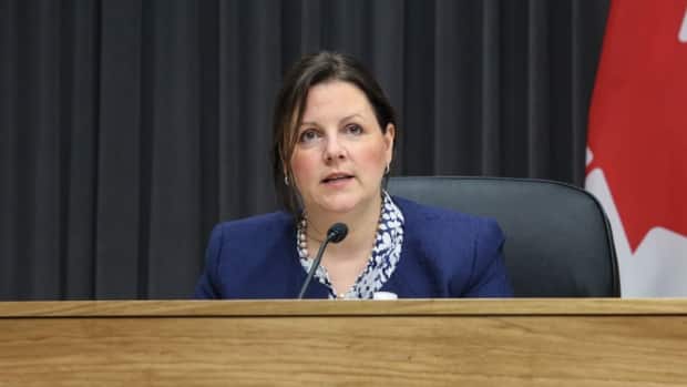 Dr. Jennifer Russell, chief medical officer of health, addressed reporters Tuesday afternoon. (Government of New Brunswick - image credit)