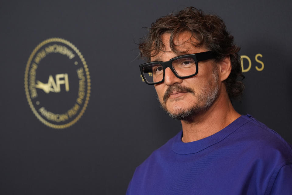 Pedro Pascall arrives at the AFI Awards on Friday, Jan. 12, 2024, at the Four Seasons Beverly Hills in Beverly Hills, Calif. (AP Photo/Chris Pizzello)