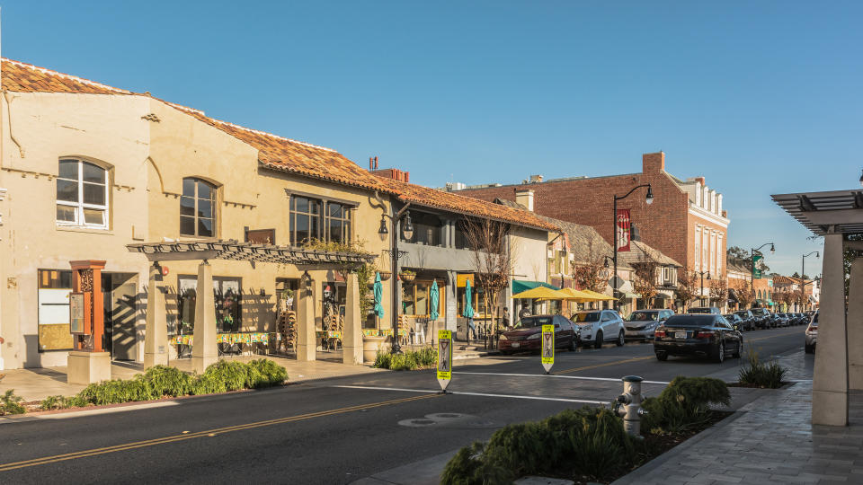 Burlingame,California,USA - December 10, 2017 : View of the Main Street of Burlingame - Image.