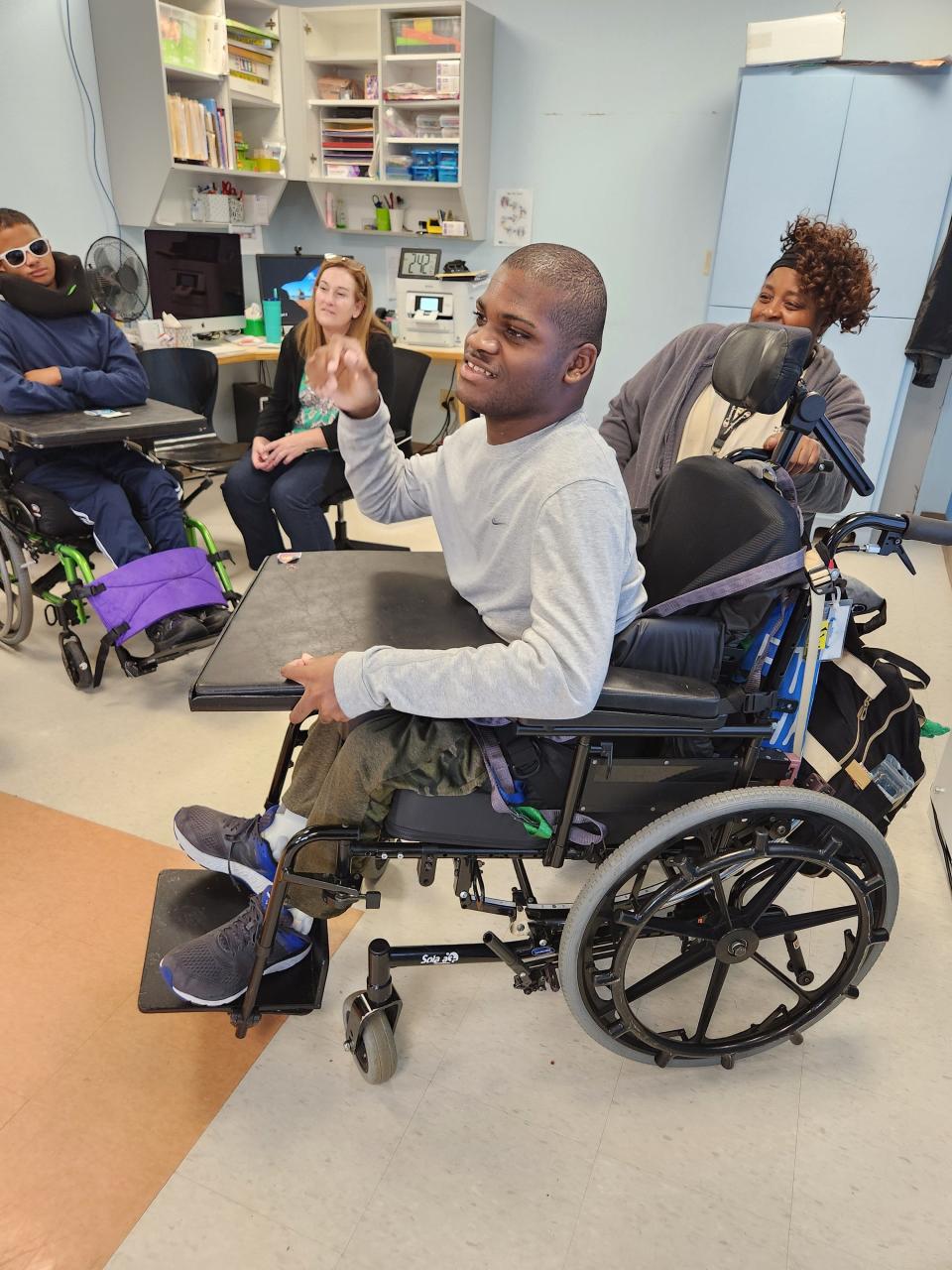 Senior Jameir Warren-Treadwell participates in the PCAST  program at Matheny School. The two-year course aims to ease transition between graduating students and starting an adult program.