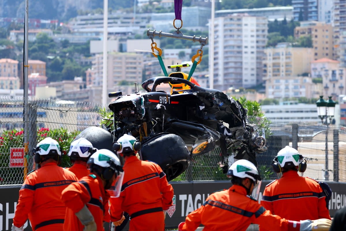 Sergio Perez crashed out of the Monaco Grand Prix  (Getty Images)