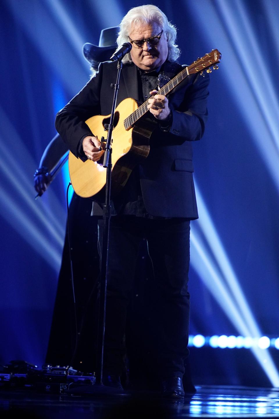 Ricky Skaggs performs during the 56th CMA Awards at Bridgestone Arena Wednesday, Nov. 9, 2022, in Nashville, Tenn. 