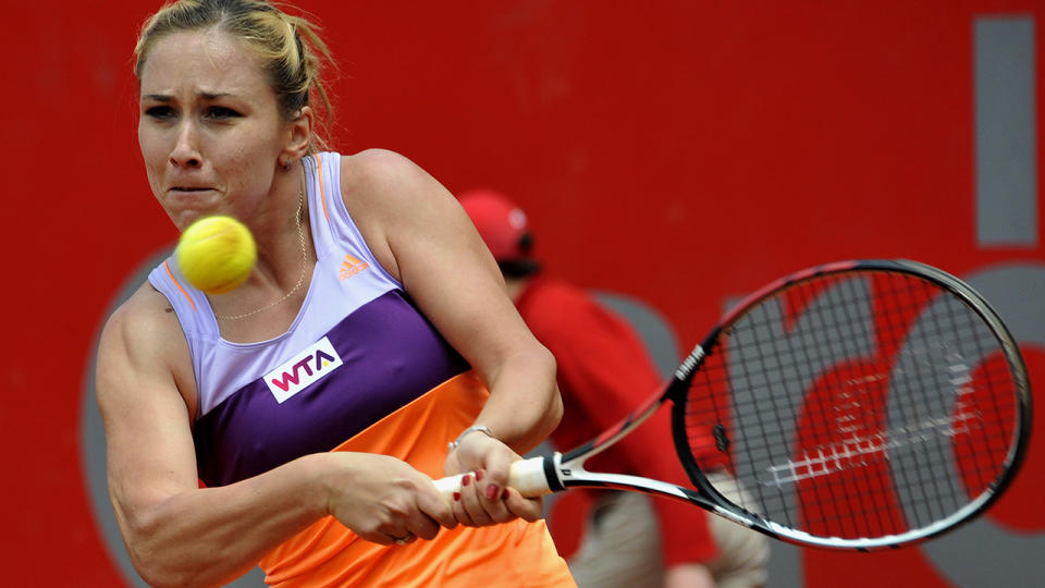 Sofia Shapatava, pictured here in action at the Bogota Open in 2014.