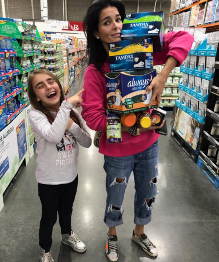 <p>“Life with girls… & it’s Monday,” the actress and mom of three daughters captioned this hilarious photo of herself stocking up on feminine hygiene products at the pharmacy. “Hope your week is full of love & laughter,” she added. (Photo: <a rel="nofollow noopener" href="https://www.instagram.com/p/BcSqJv6Faws/?hl=en&taken-by=angieharmon" target="_blank" data-ylk="slk:Angie Harmon via Instagram;elm:context_link;itc:0;sec:content-canvas" class="link ">Angie Harmon via Instagram</a>) </p>