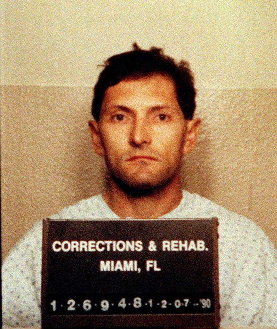 A 1980s Miami-Dade Corrections mug shot of Anibal Mustelier. He also was known as “Chiquitico” or Emilio Suarez.