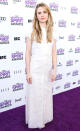 <span><span>Brit Marling ("Another Earth") played the bride on the purple carpet. Underneath her long white gown, the beauty wore a pair of simple flats.<br> </span></span>