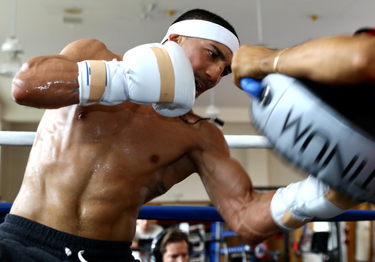 Teofimo Lopez is back in the ring Saturday after suffering his first career loss in November amid multiple health and personal issues. (Mikey Williams/Top Rank via Getty Images)