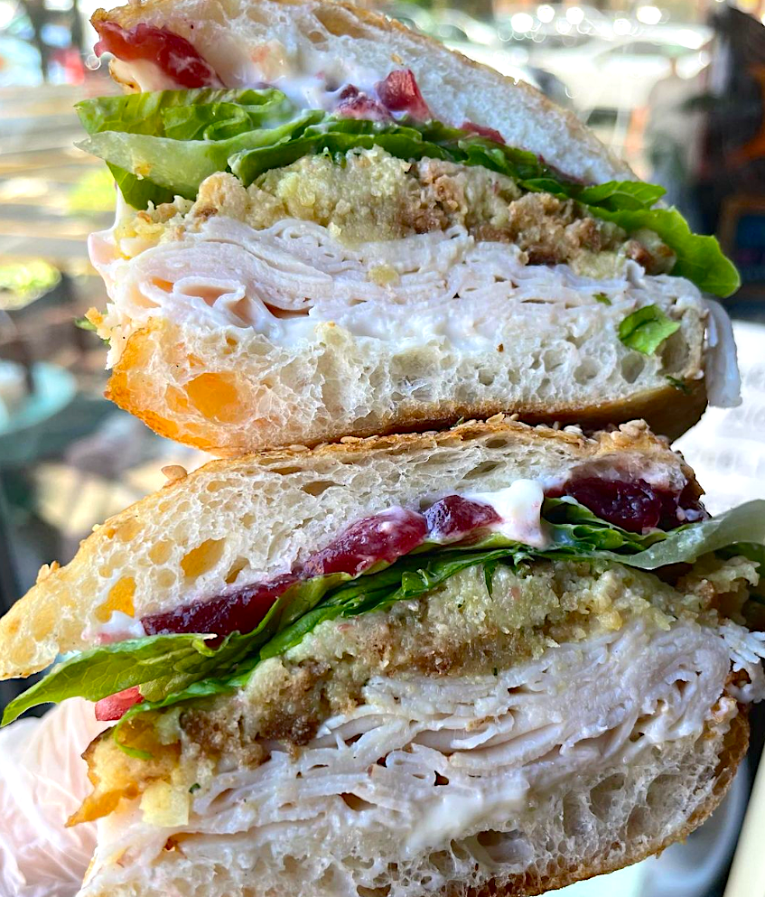 Thanksgiving on a Roll sandwich from The Little Grocery.