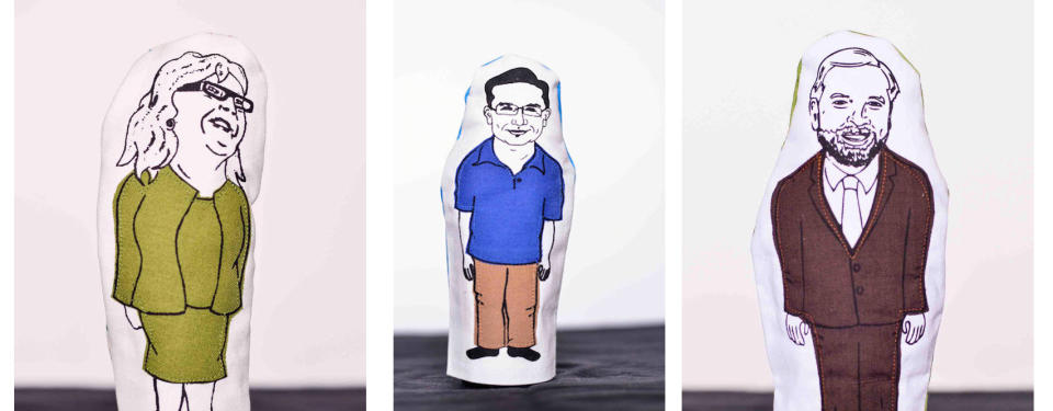 <p>Elizabeth May, Pierre Poilievre and Thomas Mulcair can be new additions to one’s finger puppet collection. <a rel="nofollow noopener" href="http://etsy.me/2fVYjkf" target="_blank" data-ylk="slk:Etsy;elm:context_link;itc:0;sec:content-canvas" class="link ">Etsy</a> </p>