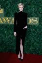 <p>The statuesque Elizabeth Debicki stunned at the awards in a sculptural Giorgio Armani dress. Styled simply, the star of <i>The Night Manager</i> was one of the best dressed of the night. <i>[Photo: Getty]</i> </p>