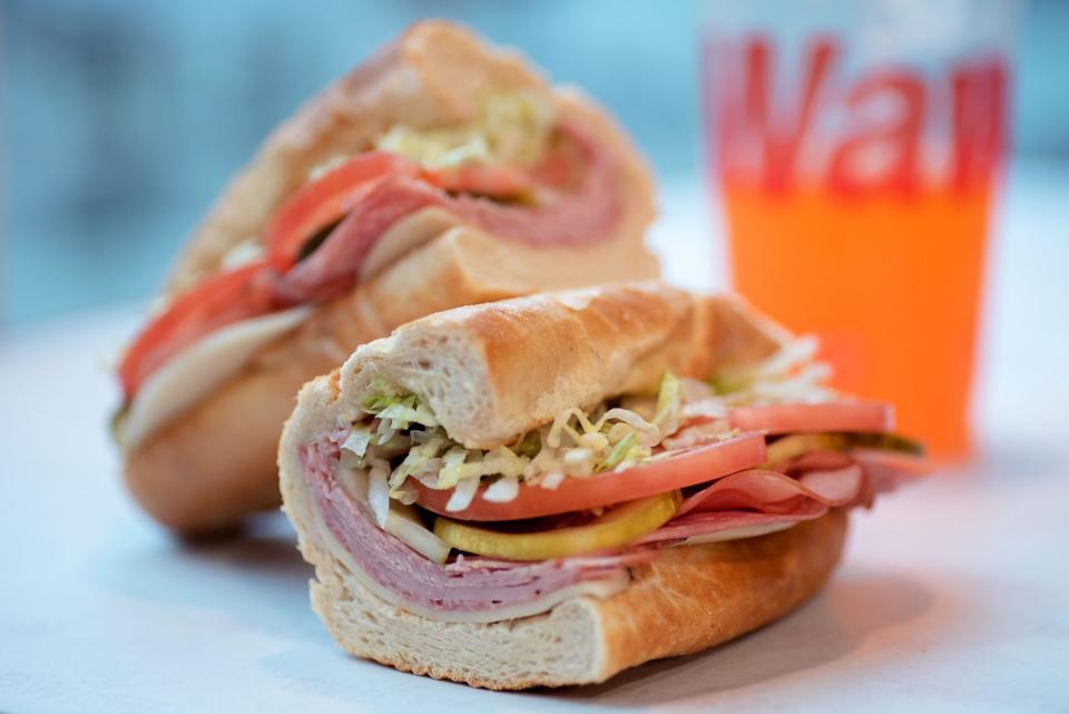 Italian hoagie on toasted roll at Wawa