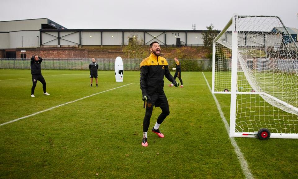 Lucas Covolan during training in Port Vale in 2021.