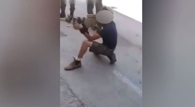 The boy was encountered by the Israeli Border Police. Photo: YouTube