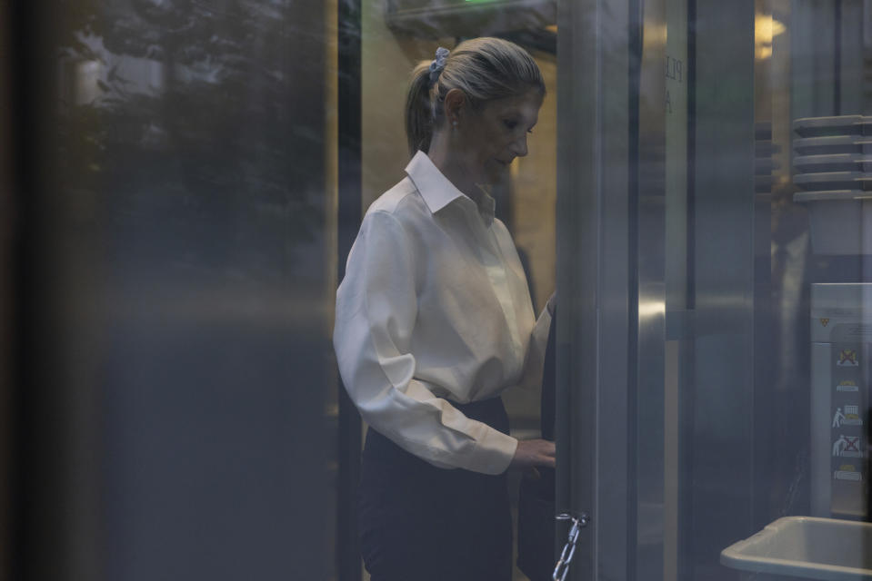 Nadine Menendez, wife of Democratic U.S. Sen. Bob Menendez of New Jersey arrives to the federal courthouse in New York, Wednesday, Sept. 27, 2023. Menendez is due in court to answer to federal charges alleging he used his powerful post to secretly advance Egyptian interests and carry out favors for local businessmen in exchange for bribes of cash and gold bars. (AP Photo/Jeenah Moon)