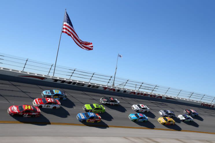 The Geico 500 ran under clear skies at Talladega. (Getty)