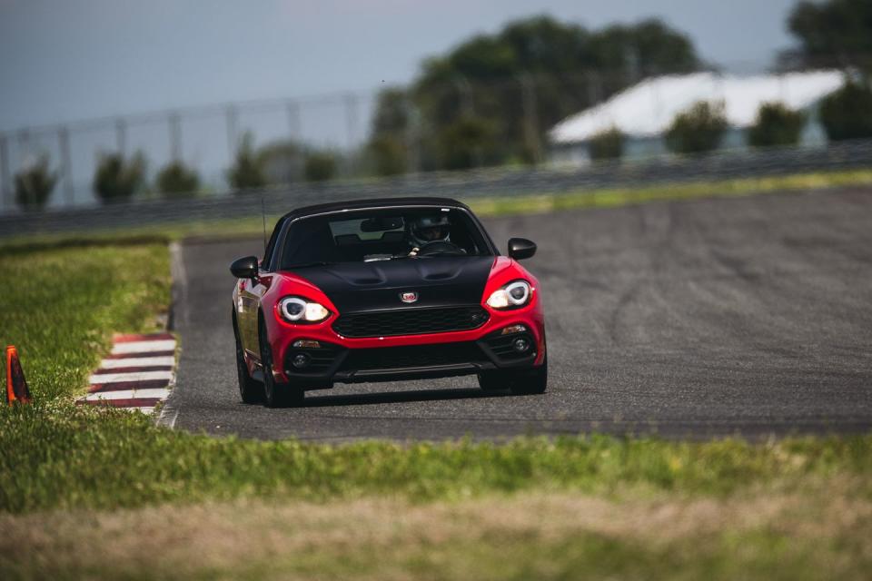 <p>Despite having a turbocharged engine, the Miata's Italian sibling, <a href="https://www.roadandtrack.com/car-shows/new-york-auto-show/news/a28545/2017-fiat-124-spider-elaborazione-abarth-us-specs-and-info/" rel="nofollow noopener" target="_blank" data-ylk="slk:the 124 Spider Abarth;elm:context_link;itc:0;sec:content-canvas" class="link ">the 124 Spider Abarth</a>, still manages to eek out the same 35 highway MPG rating. We'd <a href="https://www.roadandtrack.com/new-cars/car-comparison-tests/a30078/fiat-124-abarth-vs-mazda-miata-club-track-test/" rel="nofollow noopener" target="_blank" data-ylk="slk:still have a Miata;elm:context_link;itc:0;sec:content-canvas" class="link ">still have a Miata</a>, but, don't get us wrong, the Abarth is an absolute blast to drive. <a href="https://www.ebay.com/itm/2018-Fiat-124-Spider-Abarth/153944667880?hash=item23d7d136e8:g:BygAAOSwzxBeyXwG" rel="nofollow noopener" target="_blank" data-ylk="slk:Here's one;elm:context_link;itc:0;sec:content-canvas" class="link ">Here's one</a> up for sale right now. </p>