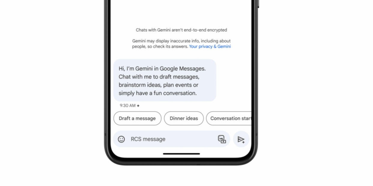  Google Gemini in the Google Messages app. 