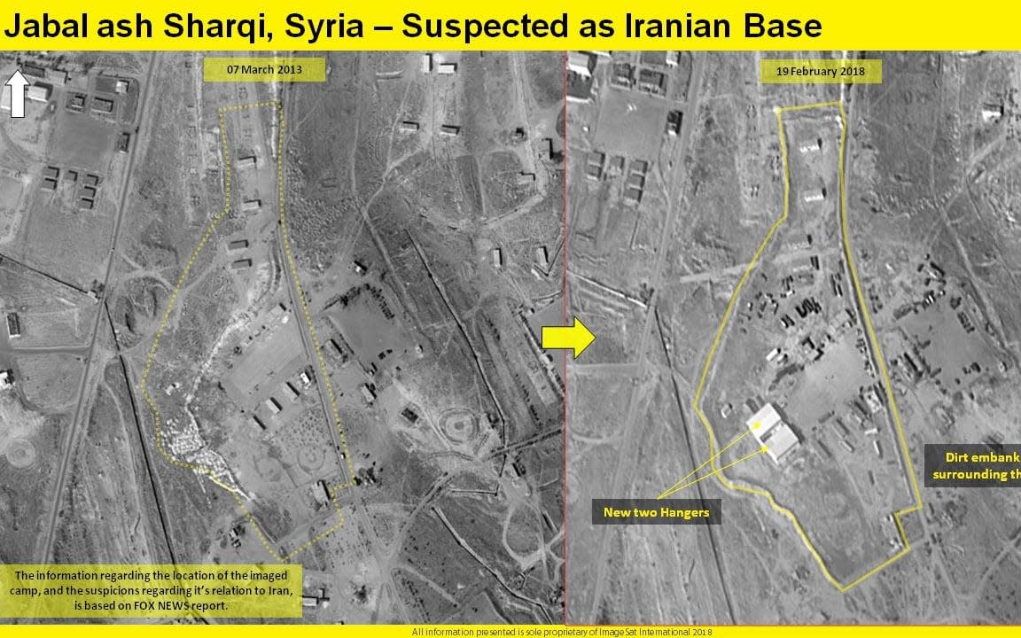 Satellite pictures show new hangars constructed at the base near Damascus - ImageSat International 