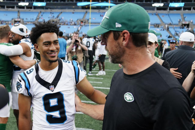Jets' Aaron Rodgers is a fan of Panthers' top pick Bryce Young