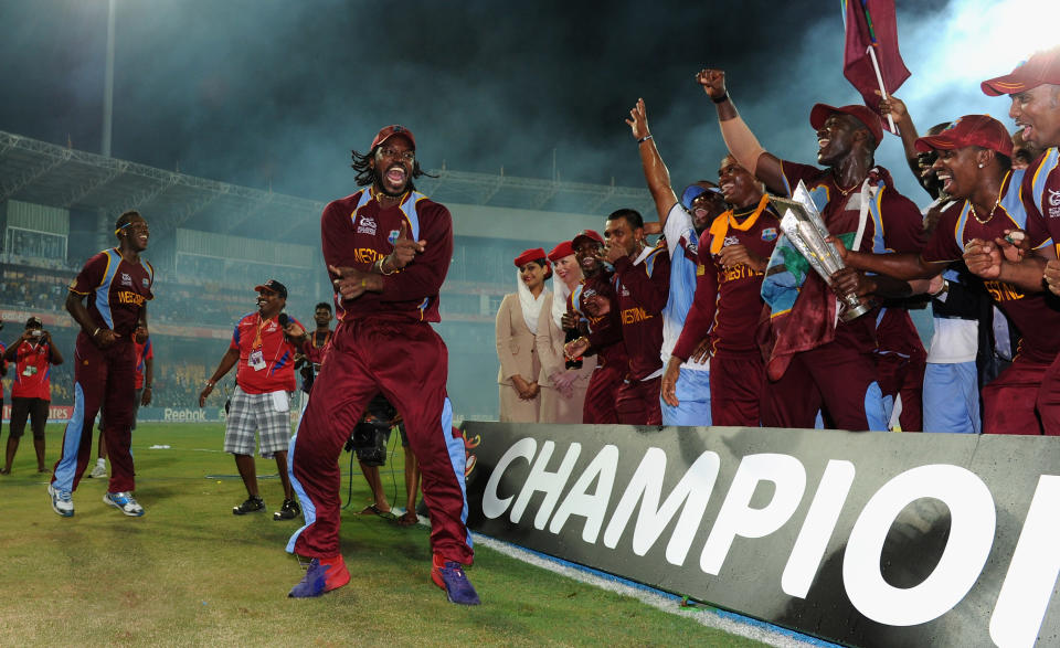 -	Cricket: The West Indies winning the T20 Cricket World Cup.