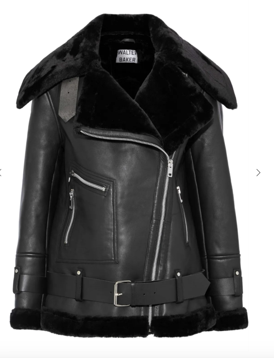 18) Celine faux fur-trimmed leather jacket