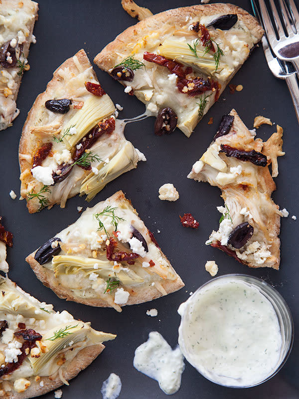 <strong>Get the <a href="http://www.foodiecrush.com/2013/02/chicken-tzatziki-pizza/" target="_blank">Chicken Tzatziki Pizza recipe</a> from Foodie Crush</strong>