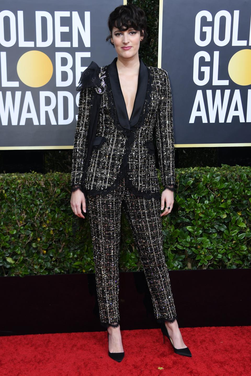 British actress Phoebe Waller-Bridge arrives for the 77th annual Golden Globe Awards on January 5, 2020, at The Beverly Hilton hotel in Beverly Hills, California. (Photo by VALERIE MACON / AFP) (Photo by VALERIE MACON/AFP via Getty Images)